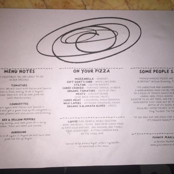 Franco Manca - Menu - Italian Near Me - London, XGL