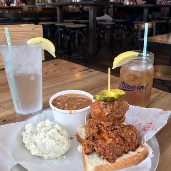 Tumble 22 Chicken Joint - Two piece dark with potato salad and baked beans - Chicken Wings Near Me - Austin, Texas Tumble 22 Chicken Joint - Two piece dark with potato salad and baked beans - Chicken Wings Near Me - Austin, Texas