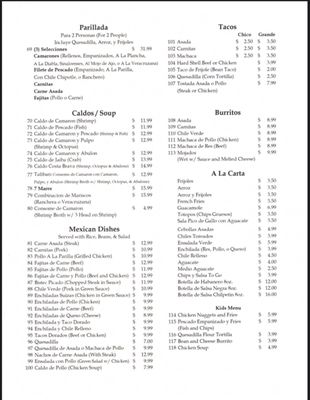 Menu photo 2 Mazatlan Restaurant Long Beach, CA