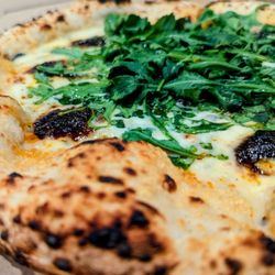 Pieous - Close up of the Bacon Bleu Pizza