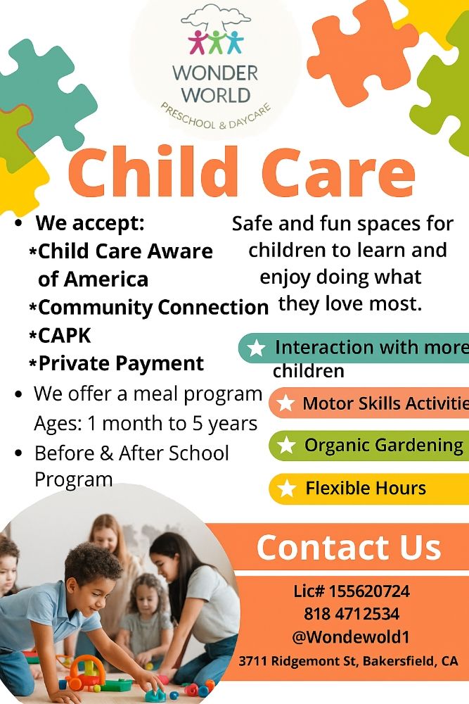Wonder World Preschool & Daycare - childcare center in Bakersfield, CA