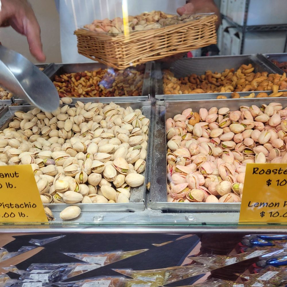 Aladdin Nut House - Assembling my custom pistachio gift basket - Grocery Near Me - Pasadena, California