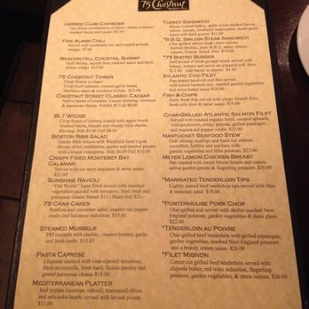 75 Chestnut - New American Near Me - Boston, Massachusetts