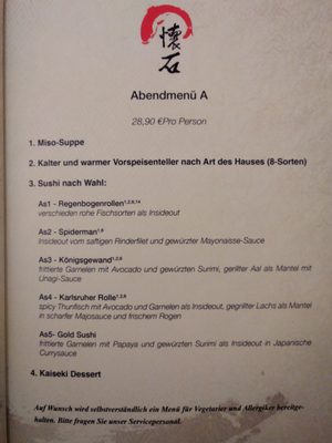 Menu photo 2 Kaiseki Karlsruhe, BW