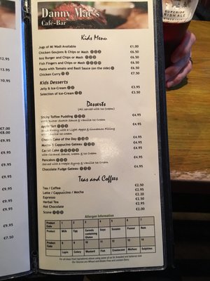 Menu photo 1 Danny Macs Lehinch, CE