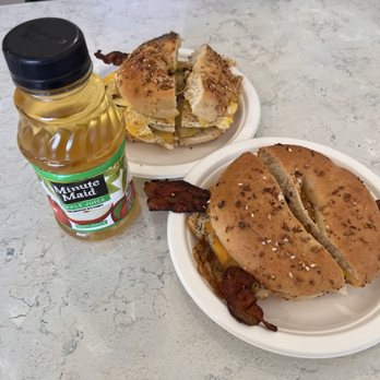 4 Brothers NY Bagels - Hungry man and Bacon, egg, and cheese - Bagels Near Me - Houston, Texas