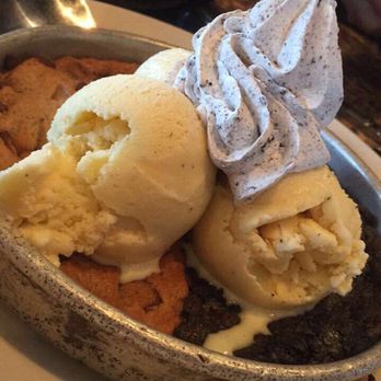 BJ's Restaurant & Brewhouse - CUSTOMIZE YOUR PIZOOKIE! This is half oreo and half chocolate chip. 10000/10 - New American Near Me - Oxnard, California