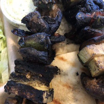 Sticks Kebob Shop - Super burnt veggie kabob with wrong sauce and missing extra chicken Kebob. - Mediterranean Near Me - Charlottesville, Virginia Sticks Kebob Shop - Super burnt veggie kabob with wrong sauce and missing extra chicken Kebob. - Mediterranean Near Me - Charlottesville, Virginia