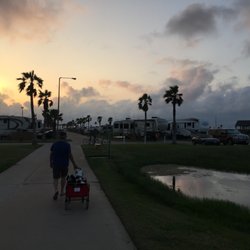 Going back to the RV after a long day at the beach.