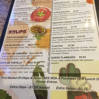 El Indio Mexican Restaurant - Menu page 1 - Mexican Near Me - Melbourne, Florida El Indio Mexican Restaurant - Menu page 1 - Mexican Near Me - Melbourne, Florida