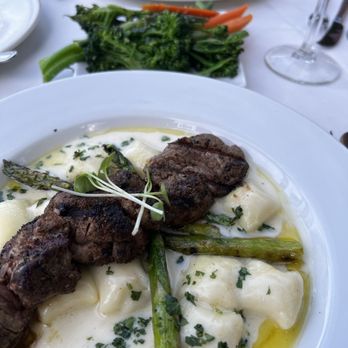 Shadowbrook - Black Truffle Gnocchi with filet - American Near Me - Capitola, California Shadowbrook - Black Truffle Gnocchi with filet - American Near Me - Capitola, California