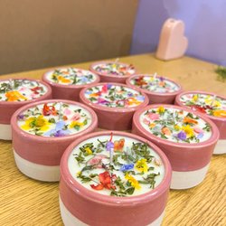 Sonoran Rosie - Creosote bush & desert wildflower candle in locally handmade vessel