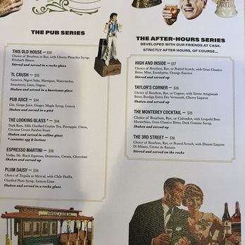 Bottle Club Pub - Cocktail menu - Pubs Near Me - San Francisco, California