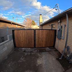 Zia Valley Landscaping - AFTER: CUSTOM SIDE GATE BUILD MADE WITH WOOD AND METAL