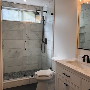 Glenn Construction - Beautiful straight set marble tile in the shower. His tile guy is amazing! - General Contractors Near Me