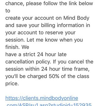 Ly's Pole Studio - Cancelation policy. Signed up on MindBody but she did not ask us to sign up for an appointment, so we thought we were all set. - Pole Dancing Classes Near Me - San Jose, California
