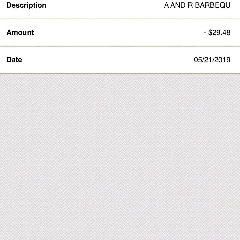 A&R BARBEQUE-- Hickory Hill - Proof that I was charged 29.48 but my receipt states 24.56...called up there and some lady said she didn't add any charges.... - Barbeque Near Me - Memphis, Tennessee