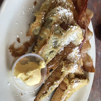 Gold Ranch - HUGE French Toast serving; very good. Bacon was typical/ greasy - Breakfast & Brunch Near Me - Verdi, Nevada