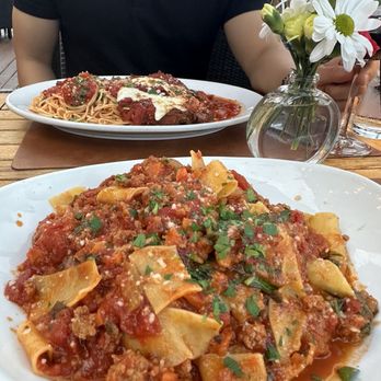 Saluti - Bolognese pappardelle pasta, chicken Parmesan angel hair - Italian Near Me - Lake George, New York Saluti - Bolognese pappardelle pasta, chicken Parmesan angel hair - Italian Near Me - Lake George, New York