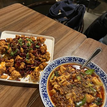 Alley 41 - Popcorn Chicken - left; Mapo Tofu ($16.95) - right; - Asian Fusion Near Me - Flushing, New York Alley 41 - Popcorn Chicken - left; Mapo Tofu ($16.95) - right; - Asian Fusion Near Me - Flushing, New York