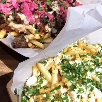 Cafe Du Liban - Shawarma fries and side fries with feta cheese added!! Mouthwatering! - Middle Eastern Near Me - Tarzana, California