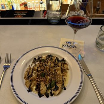 Sazio - Butternut Squash Agnolotti and A glass of Barolo - Italian Near Me - Delray Beach, Florida Sazio - Butternut Squash Agnolotti and A glass of Barolo - Italian Near Me - Delray Beach, Florida