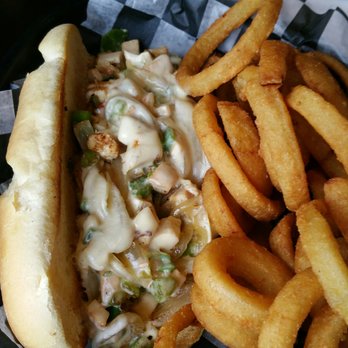 Fat Willy's - Falcon Chicken Sandwich. Diced chicken, onions, peppers and cheese, on a soft bun, yum! - Sports Bars Near Me - Rochester, Minnesota Fat Willy's - Falcon Chicken Sandwich. Diced chicken, onions, peppers and cheese, on a soft bun, yum! - Sports Bars Near Me - Rochester, Minnesota