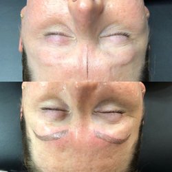 True Roots - Before and after microblading. A great example of how microblading looks so great and natural.