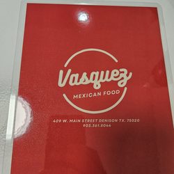 Vasquez Mexican Food - Menu