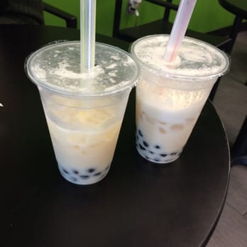 ThirsTea Cafe - Jasmine (left) and Almond (right) iced milk teas! Super delicious and authentic! - Bubble Tea Near Me - Birmingham, Alabama ThirsTea Cafe - Jasmine (left) and Almond (right) iced milk teas! Super delicious and authentic! - Bubble Tea Near Me - Birmingham, Alabama