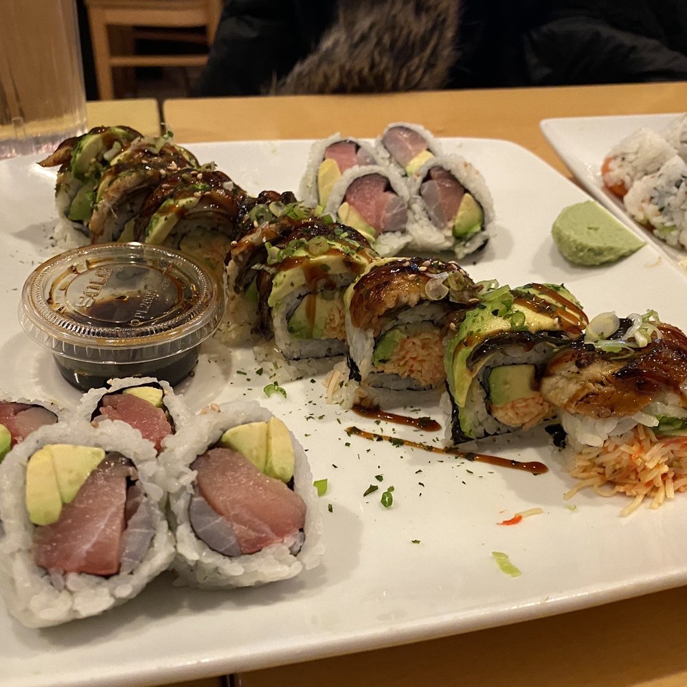 Kiku Sushi - Yellowtail avocado roll, Kiku Dragon Roll - Sushi Bars Near Me - Baltimore, Maryland
