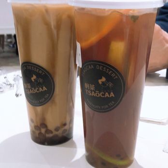 TSAôCAA - Left caramel milk tea and fruit black tea - Bubble Tea Near Me - Brooklyn, New York TSAôCAA - Left caramel milk tea and fruit black tea - Bubble Tea Near Me - Brooklyn, New York