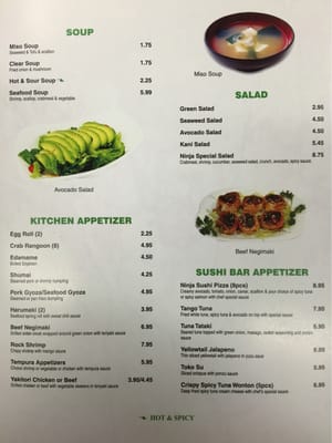 Menu photo 7 NINJA Restaurant Lincoln, NE