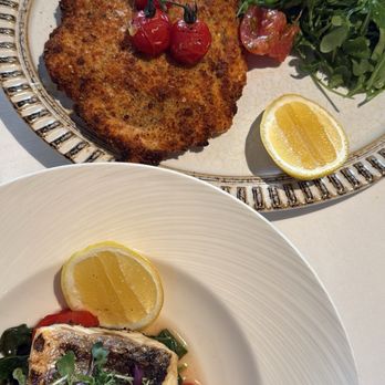 Novikov - Branzino and *Jidori Chicken Milanese - Mediterranean Near Me - Beverly Hills, California Novikov - Branzino and *Jidori Chicken Milanese - Mediterranean Near Me - Beverly Hills, California