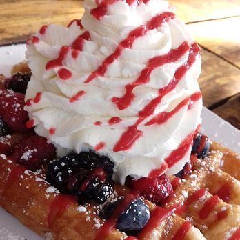 The Waffle Window - Berry Waffle with Seasonal Oregon Berries - Marionberry, huckleberry, and Raspberry - Breakfast & Brunch Near Me - Portland, Oregon