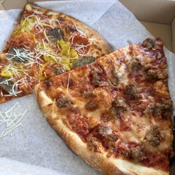 Del Mar Pizza - Left: Specialty, Right: Sausage - Pizza Near Me - Del Mar, California