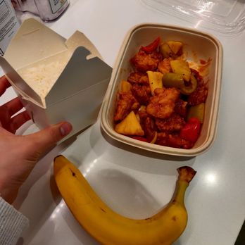 Mamahuhu - Sweet & Sour Chicken and Jasmine Rice (Large) A banana for scale. - Asian Fusion Near Me - San Francisco, California Mamahuhu - Sweet & Sour Chicken and Jasmine Rice (Large) A banana for scale. - Asian Fusion Near Me - San Francisco, California