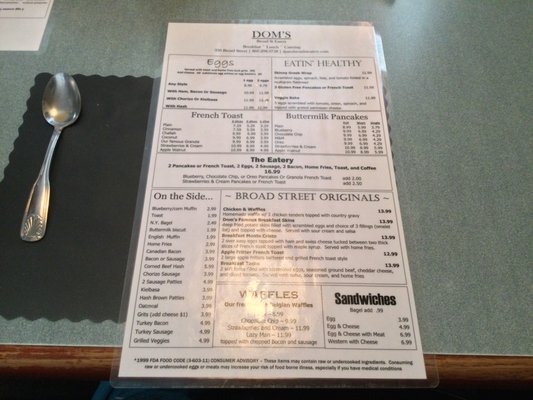 Menu photo 1 Dom's Broad St Eatery Windsor, CT