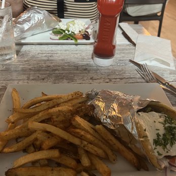 Fetta Republic - falafel wrap with fries - Greek Near Me - Lighthouse Point, Florida