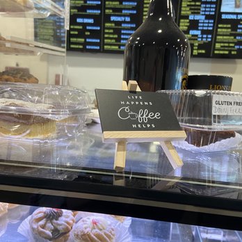 Lions Den Coffee Shop - Gluten Free selection is sparse at 9:30am, but at least they offer them & it is past coffee rush - Coffee & Tea Near Me - Southington, Connecticut