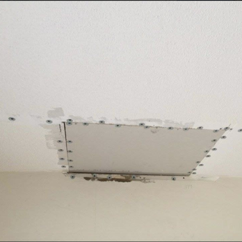 The Patchman - Ceiling hole from water damage start. - Drywall Installation & Repair Near Me The Patchman - Ceiling hole from water damage start. - Drywall Installation & Repair Near Me