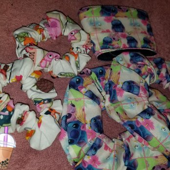 Fabric Mart - Left over Peppa Pig fabric being turned into scrunchies for clients daughters matching masks - Fabric Stores Near Me - Honolulu, Hawaii