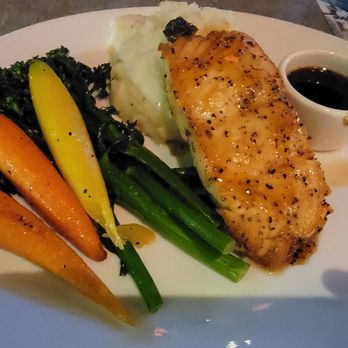 Yard House - Whiskey Salmon, veggies, mashed potatoes. Yum - Bars Near Me - Roseville, California Yard House - Whiskey Salmon, veggies, mashed potatoes. Yum - Bars Near Me - Roseville, California