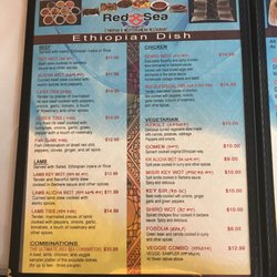 Red Sea Ethiopian & Mediterranean Restaurant - Ethiopian Menu