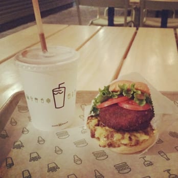 Shake Shack Boca Raton - Shack stack and chocolate milkshake - Burgers Near Me - Boca Raton, Florida