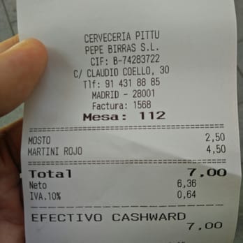 Pittu - Definición de "robo legal": El vermú a 4.50 y un mosto a 2.50. - Tapas Bars Near Me - Madrid, M Pittu - Definición de "robo legal": El vermú a 4.50 y un mosto a 2.50. - Tapas Bars Near Me - Madrid, M