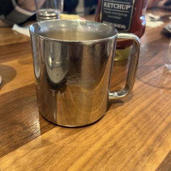 Tick Tock Diner - Me and everyone in my party HATE these mugs!!! It's like we're in jail. - Diners Near Me - Clifton, New Jersey
