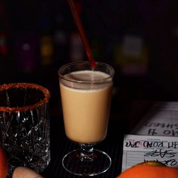 The Exchange  - Hit the Road Jack* Laird's Bonded Apple Brandy . Mulled Port . Pimm's Cup No. 1 Liqueur . Egg . Nutmeg - Cocktail Bars Near Me - Indianapolis, Indiana