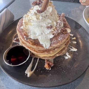 Toast - Sweet potato pancakes with pumpkin spice frosting - Breakfast & Brunch Near Me - Temecula, California Toast - Sweet potato pancakes with pumpkin spice frosting - Breakfast & Brunch Near Me - Temecula, California