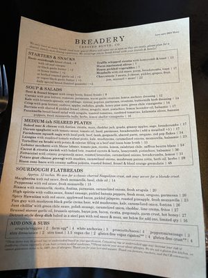 Menu photo 1 Breadery Crested Butte, CO